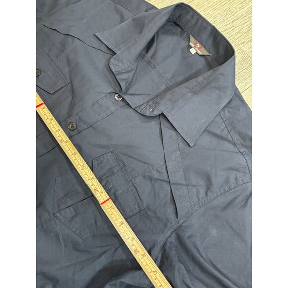 Paul Jones Mens Navy Blue Button-Up Short Sleeve Shirt XL - Picture 7 of 9
